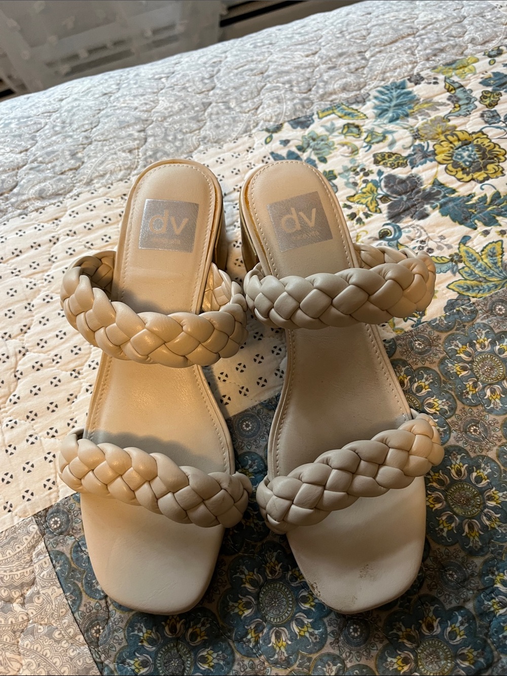 DV by Dolce Vita Taupe Braided Double-Strap Slide Mules